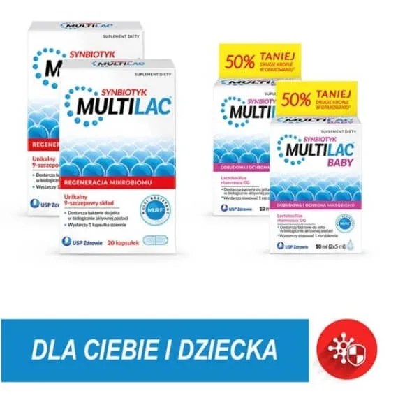 Multilac Synbiotic 40 capsule (2 x 20) + Multilac Baby ... — preț și oferte
