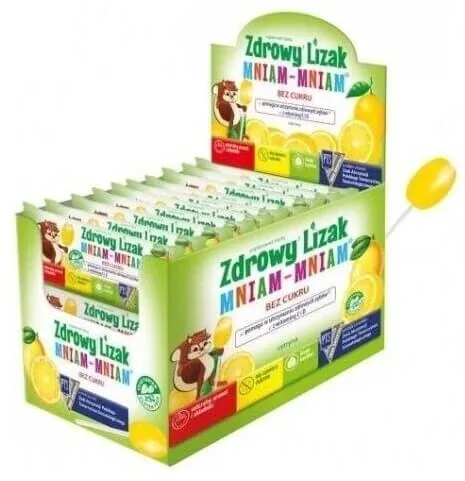 Lollipop sănătos Yummy Yummy aromă lămâie lacrimă 40 buc — preț și oferte