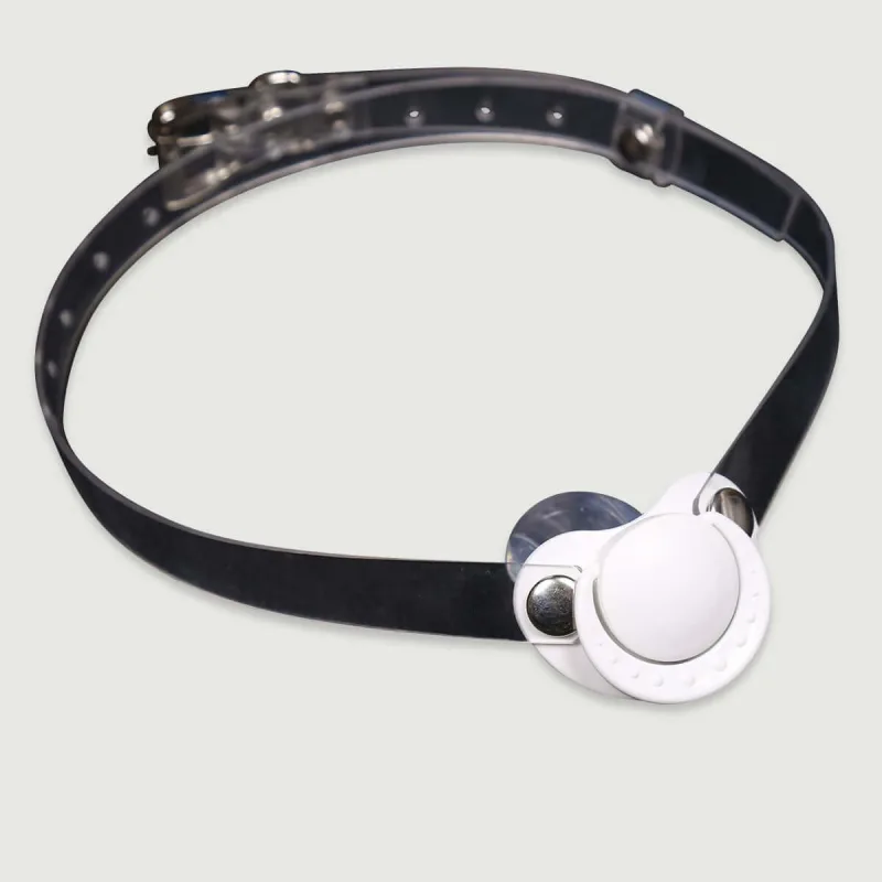 Gag stil suzetă cu curea din piele și cataramă metalică - negru — preț și oferte