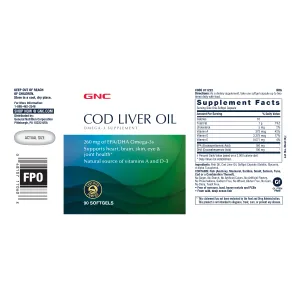 Cod Liver Oil Soft Gel, GNC | 90 capsule