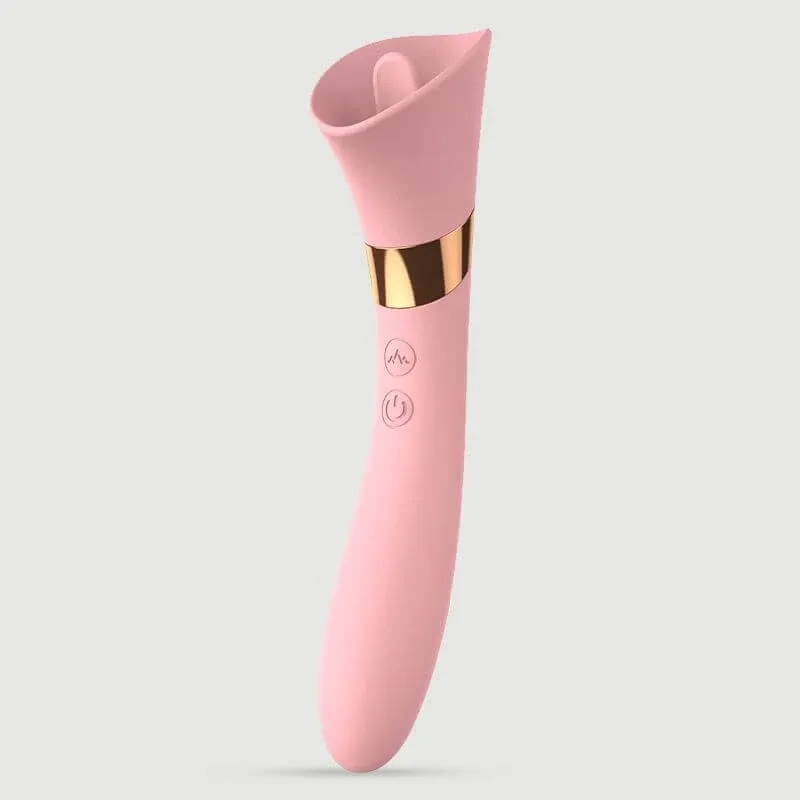 Vibrator cu limbă și punct G din silicon - roz - Double Pleasure — preț și oferte