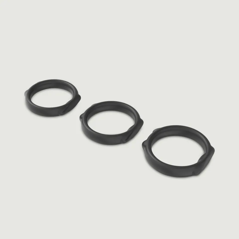 Set 3 inele pentru penis din silicon Cat Ears - Negru — preț și oferte