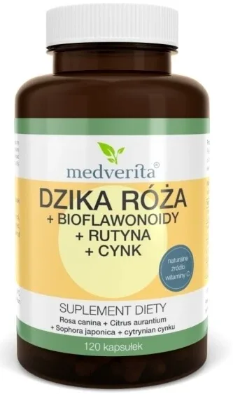 Medverita Trandafir sălbatic+Bioflavonoide+Rutin+Cinek 120 capsule — preț și oferte