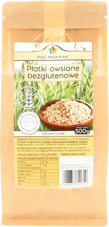 Five Transformations Fulgi de ovăz instant fără gluten 500 g — preț și oferte