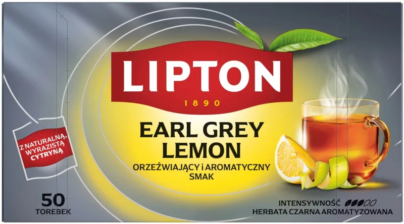 Lipton EARL GREY LEMON ceai negru 50 pungi — preț și oferte