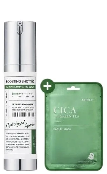SKIN627 Boosting Shot100 + Cica cu foaie facială cu ceai verde ... — preț și oferte