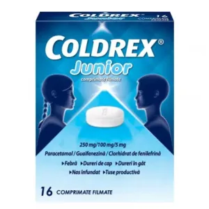 Coldrex Junior 250 mg/100 mg/5 mg, Perrigo | 16 comprimate filmate