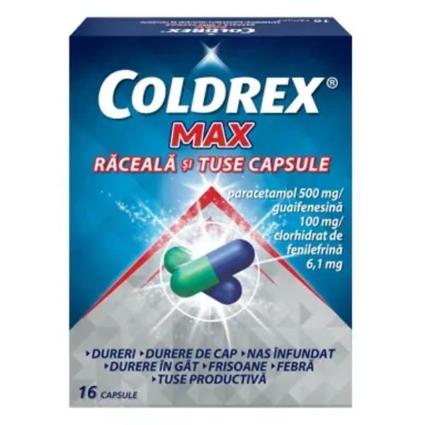 Coldrex Max raceala si tuse, Perrigo | 16 capsule PERRIGO ROMANIA S.R. — preț și oferte