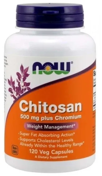 NOW FOODS Chitosan 500 mg + Chromium 100 mg 120 capsule — preț și oferte