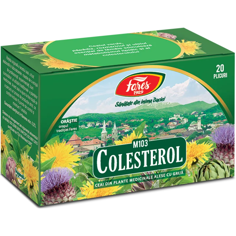 Colesterol, M103, ceai la plic, Fares | 20 plicuri — preț și oferte
