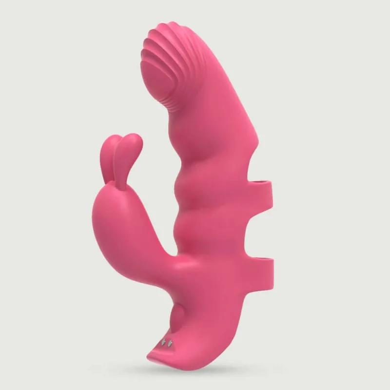 Finger Me Baby Vibrator cu degete din silicon cu stimulator clitoridian - roz — preț și oferte
