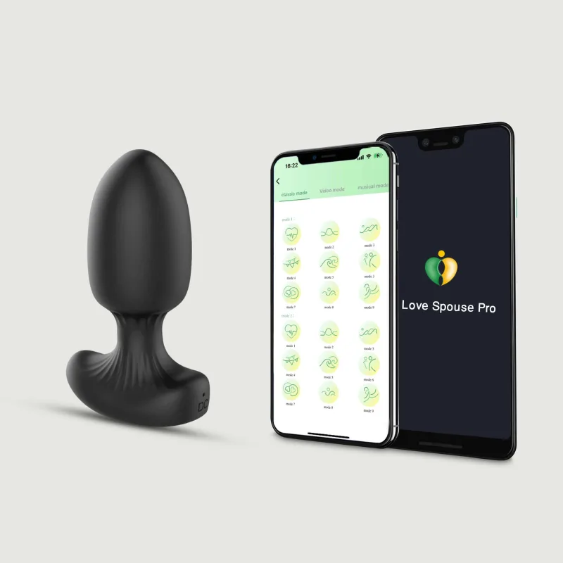 Dop de fund vibrator Smooth Butt din silicon bazat pe aplicație - negru — preț și oferte