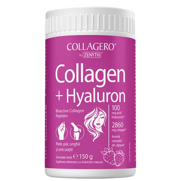 Collagen + Hyaluron cu aroma de capsuni, 150 g, Zenyth | 150 g — preț și oferte