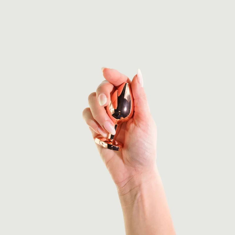 Anal Collection Butt Plug metalic mediu cu bijuterie în formă de inimă - roz/transparent — preț și oferte