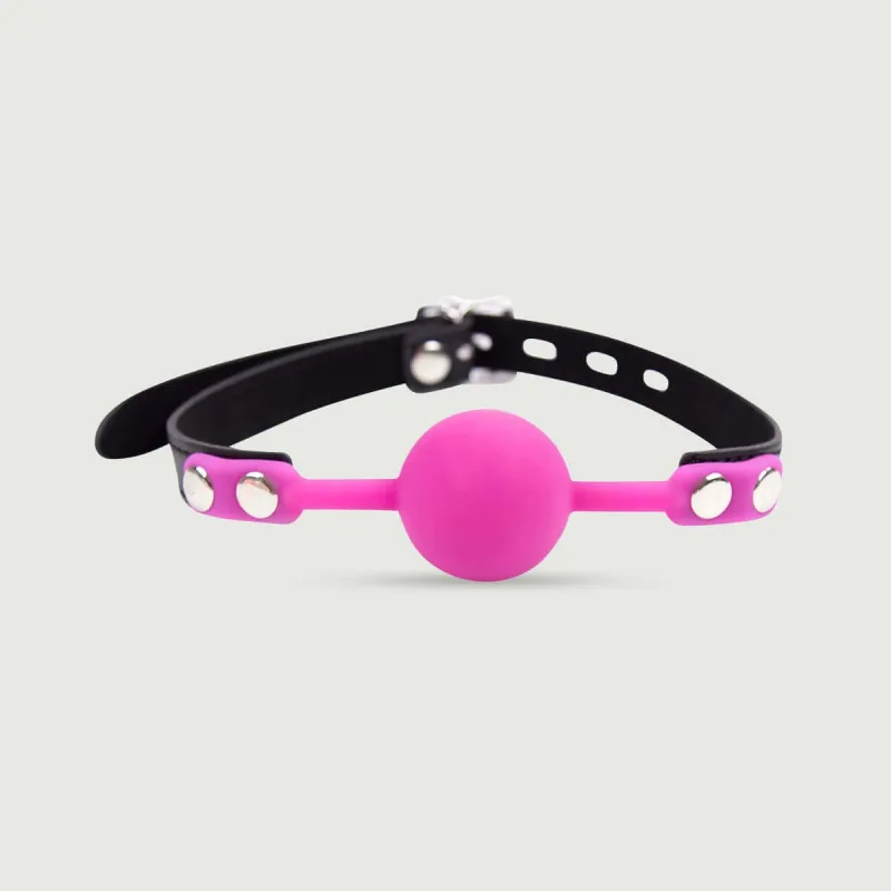 Ball Gag cu bilă de silicon și cataramă de blocare - Fuschia — preț și oferte