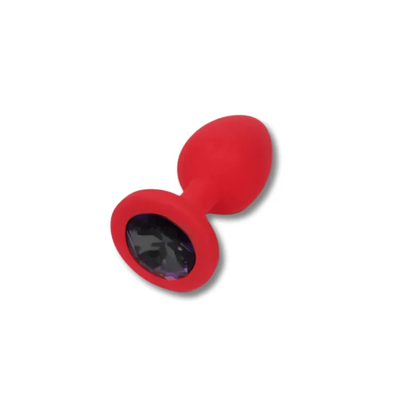 Anal Collection Dop de fund mic din silicon cu bijuterie rotundă - roz/negru — preț și oferte