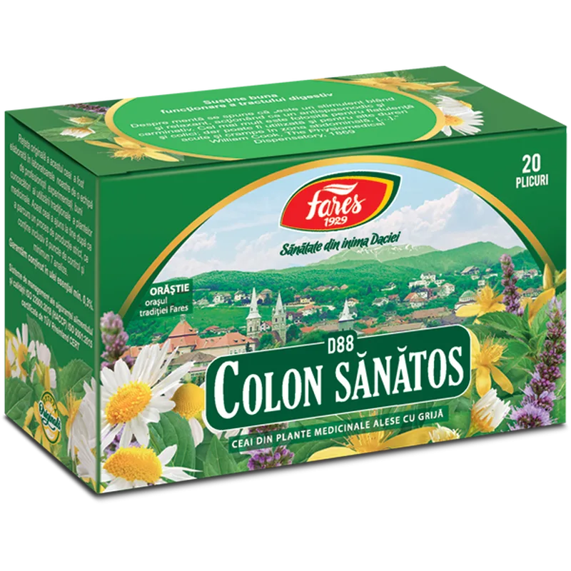 Colon sanatos (colon iritabil), D88, ceai la plic, Fares | 20 plicuri — preț și oferte