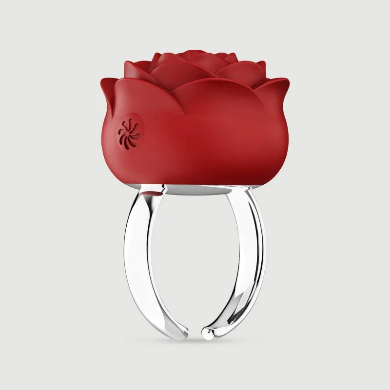 Liquid Silicone Luxury Rose Ring Finger Vibrator - Roșu — preț și oferte