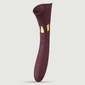 Vibrator cu limbă și punct G din silicon - Violet