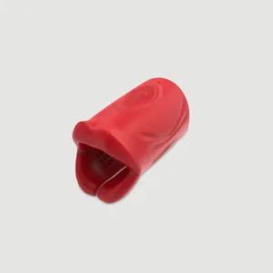 Masturbator vibrator masculin cu nervuri din silicon Tight Grip - roșu