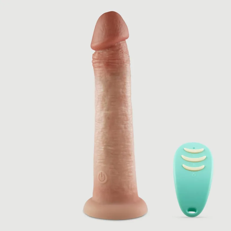 Federico 22 cm Vibrator realist cu telecomandă din silicon cu aplicație - Flesh — preț și oferte
