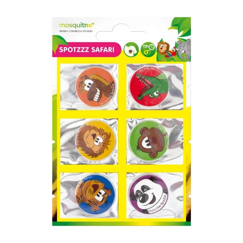 Set 6 stickere anti-tantari pentru copii, cu parfum de citronella, model amnimale, MosquitNo, 5,4 gr — preț și oferte