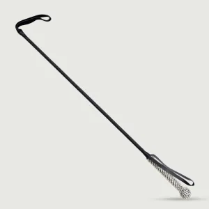 Curea din piele cu mâner din stras 73 cm - Negru