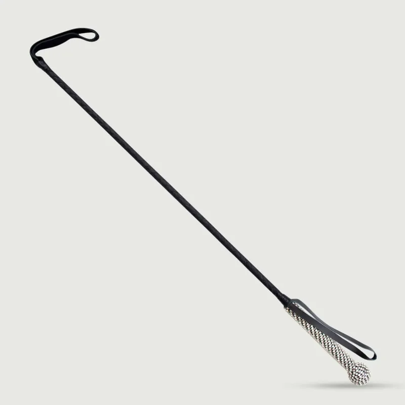 Curea din piele cu mâner din stras 73 cm - Negru — preț și oferte