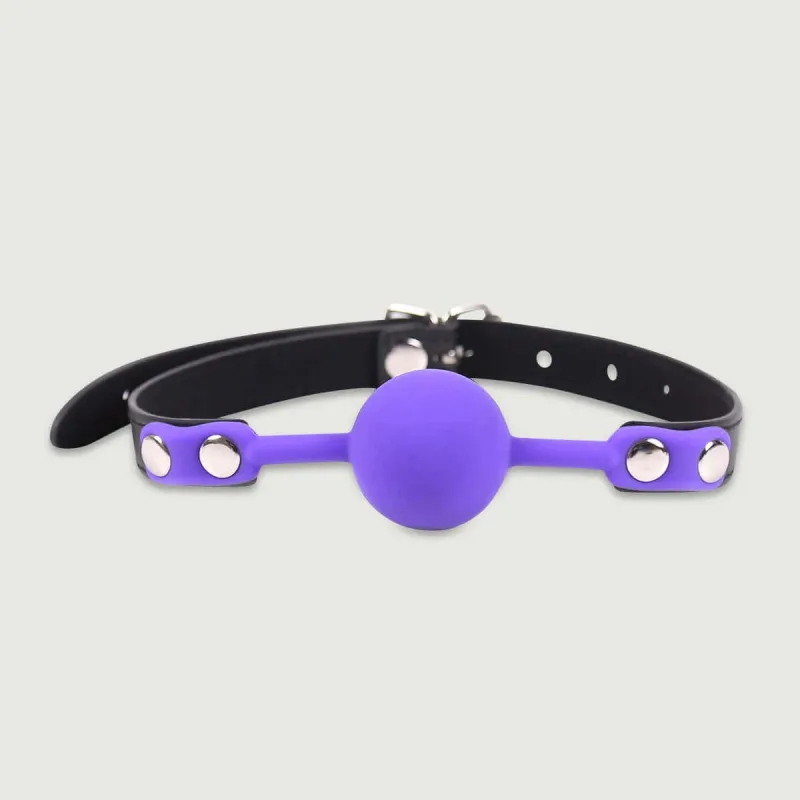 Ball Gag cu bilă de silicon - Purple — preț și oferte