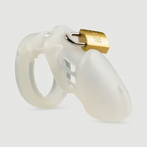 Cușcă de castitate din plastic Softy cu blocare - transparentă