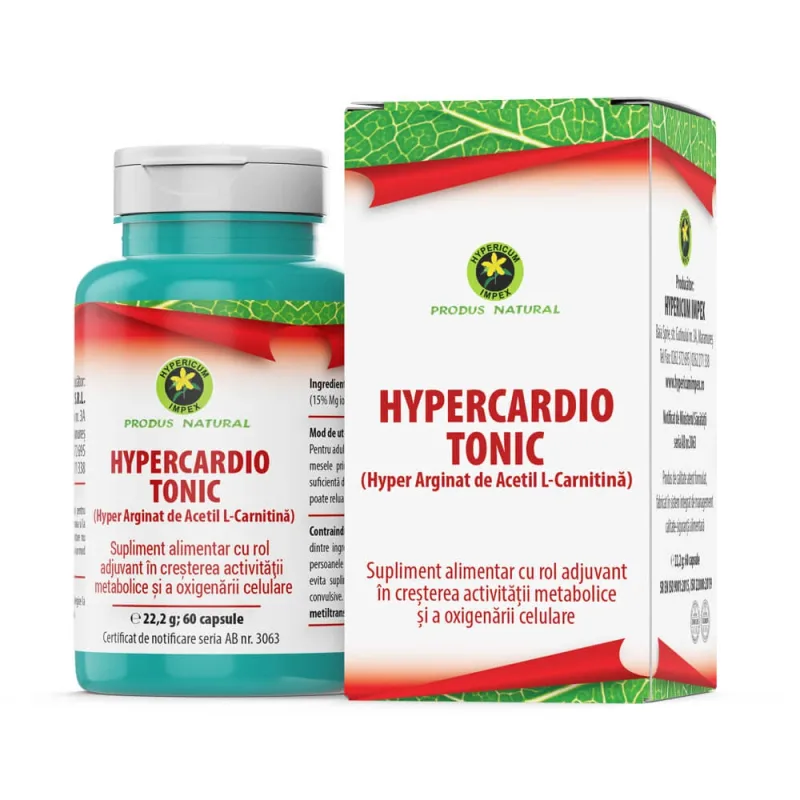 Capsule Hypercardio Tonic ( Hyper arginat de Acetil L-Carnitina), 60 capsule — preț și oferte