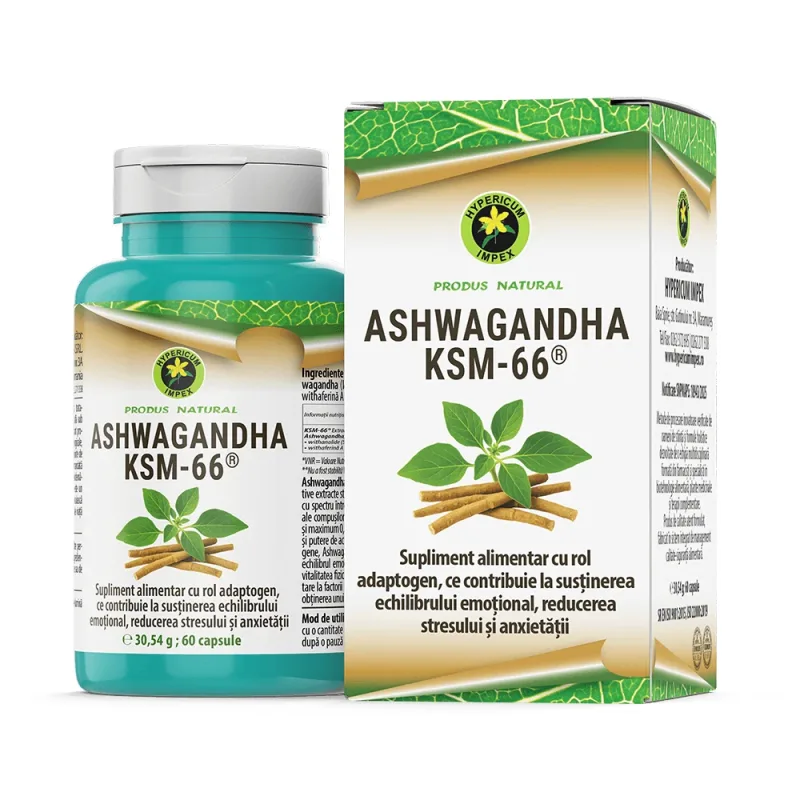 Capsule Ashwagandha KSM-66, 60 capsule — preț și oferte