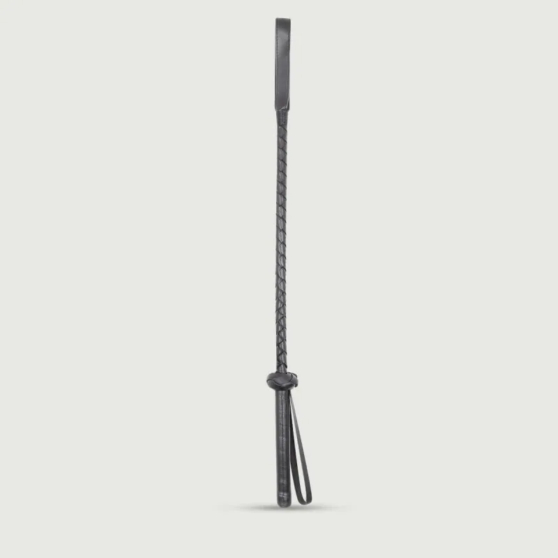 Cârpă din piele cu tijă împletită și vârf despicat 45 cm - negru — preț și oferte