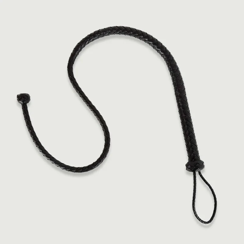 Bullwhip bici împletit din piele naturală - negru — preț și oferte