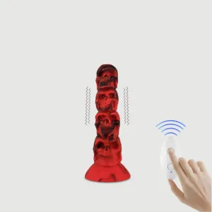 The Walking Dead - Vibrator realist din silicon, controlat de la distanță, cu ventuză - roșu