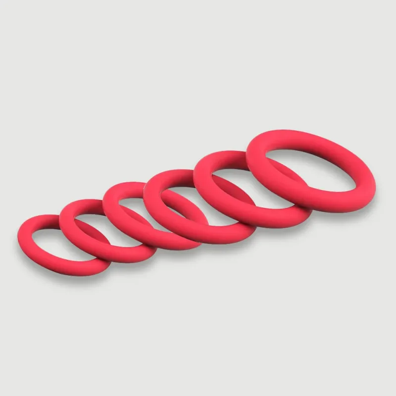 Male Collection Set de inele rotunde flexibile din silicon pentru penis - roșu — preț și oferte