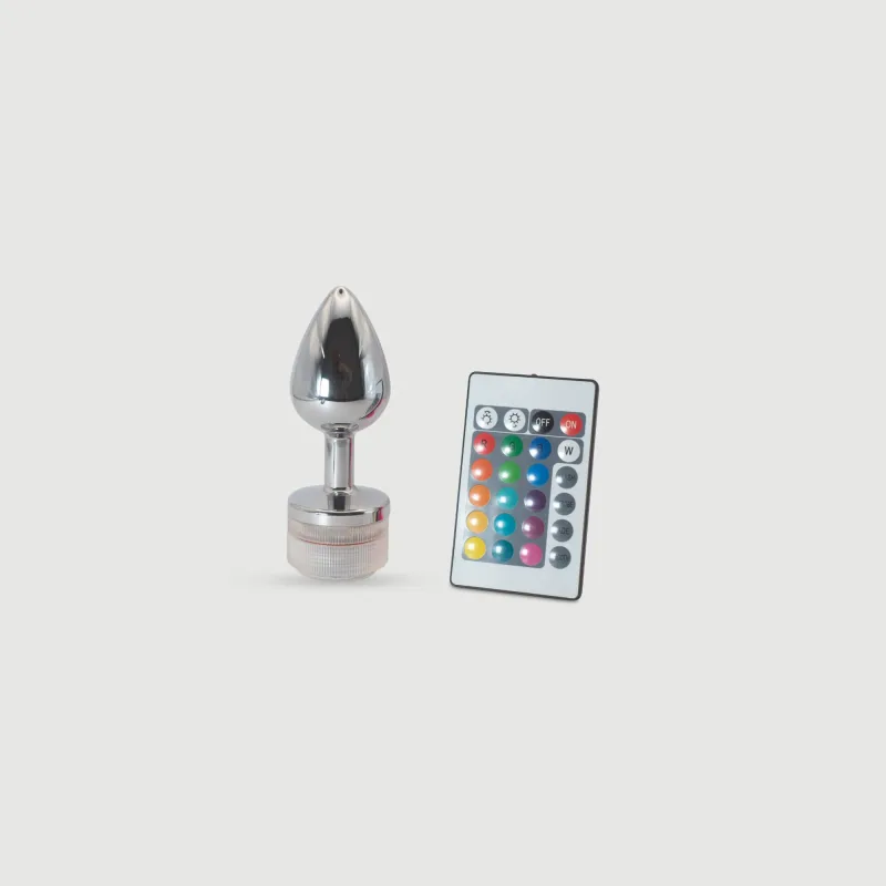 Anal Collection Butt Plug metalic mare cu lumină LED - argintiu — preț și oferte