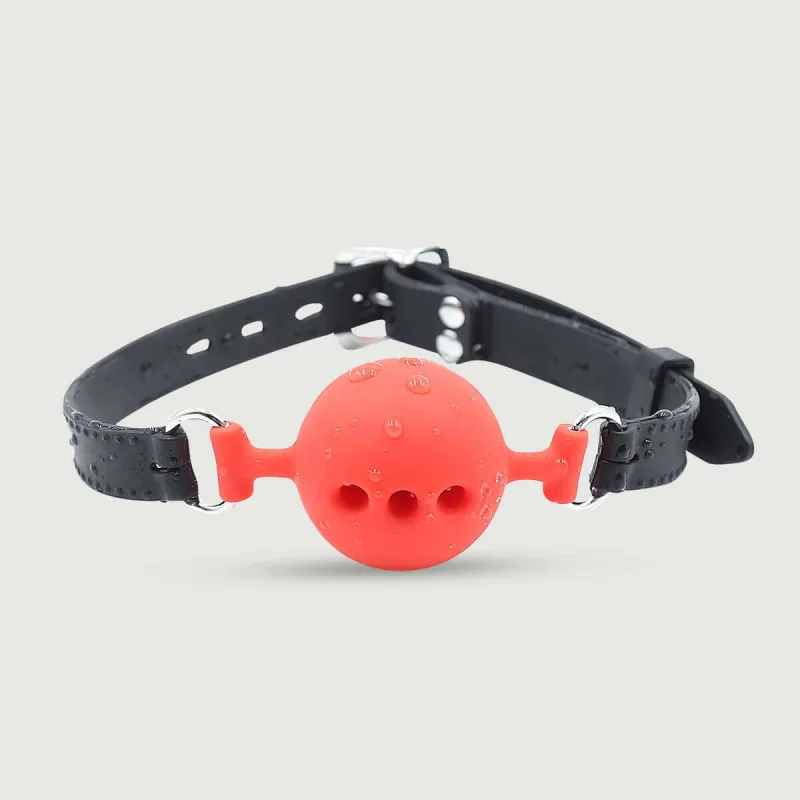 Silicon Ball Gag cu găuri - roșu — preț și oferte