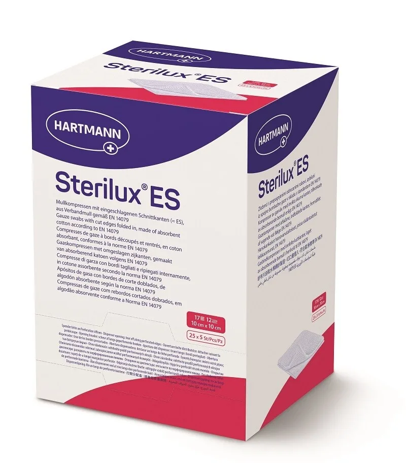Comprese sterile din tifon Sterilux ES, 10 cm x 10 cm, Hartmann | 25 plicuri — preț și oferte