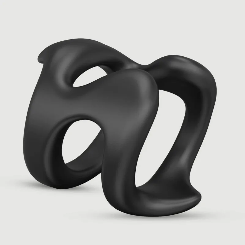 Inel pentru penis din silicon moale în formă de U - negru — preț și oferte