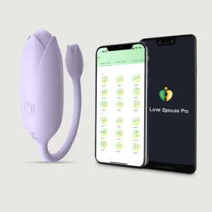 Mini Flower Vibrator Bullet din silicon controlat prin aplicație - Violet