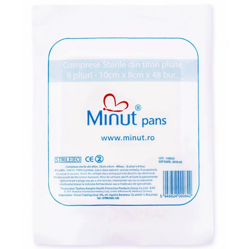 Comprese sterile pliate 10/8 X 48, Minut — preț și oferte