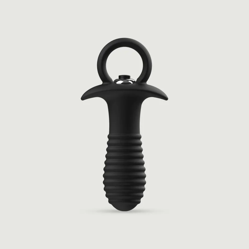 Dop de fund vibrator cu filet din silicon cu mâner - negru — preț și oferte
