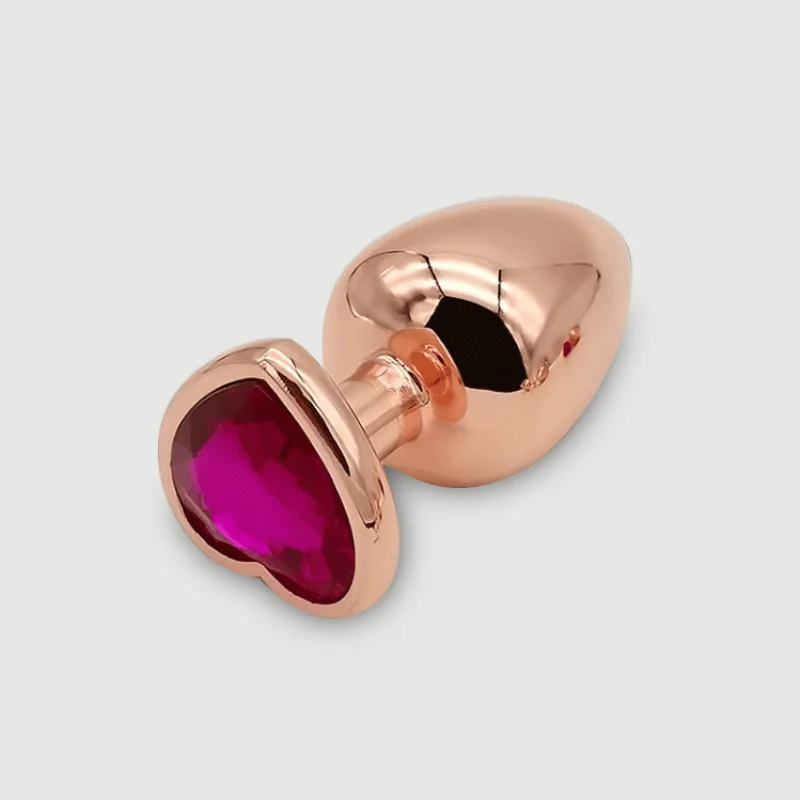 Anal Collection Butt Plug mare de metal cu bijuterie în formă de inimă - roz/roșu — preț și oferte