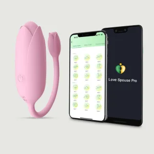 Mini Flower Vibrator Bullet din silicon controlat prin aplicație - Roz