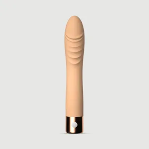Vibrator puternic din silicon lichid cu nervuri Bendy Realistic - maro