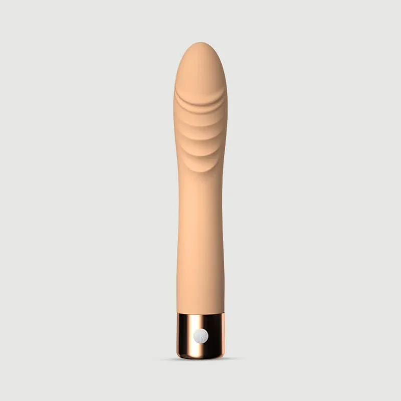 Vibrator puternic din silicon lichid cu nervuri Bendy Realistic - maro — preț și oferte