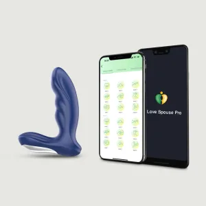 Vibrator elegant pentru bărbați cu aplicare pe bază de silicon pentru masaj prostatic - albastru