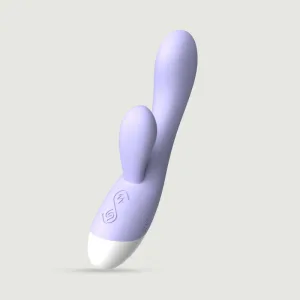 Vibrator cu două motoare din silicon pentru iepuri - Violet
