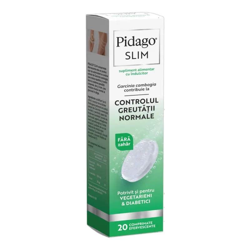 Pidago Slim, 20 comprimate efervescente, Fiterman — preț și oferte